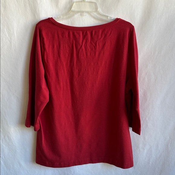 Soft Surroundings red round neckline 3/4-sleeve top, size 2X - Picture 4 of 7